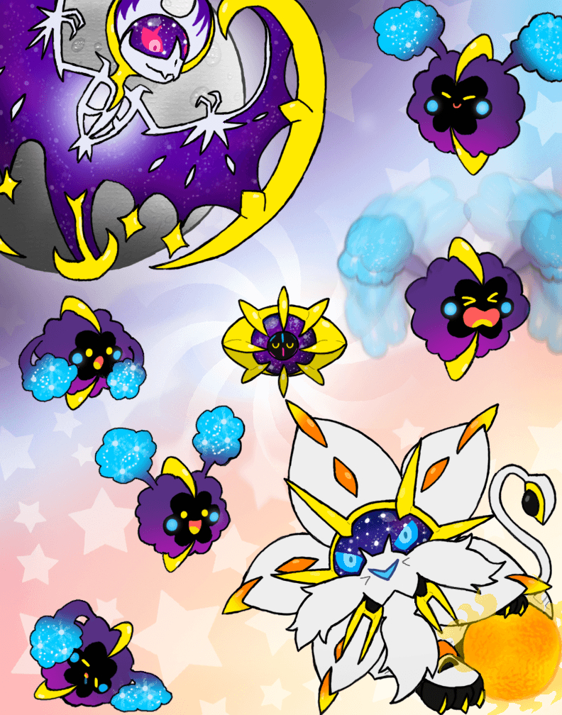 800x1010 Cosmog and Evos, Phone