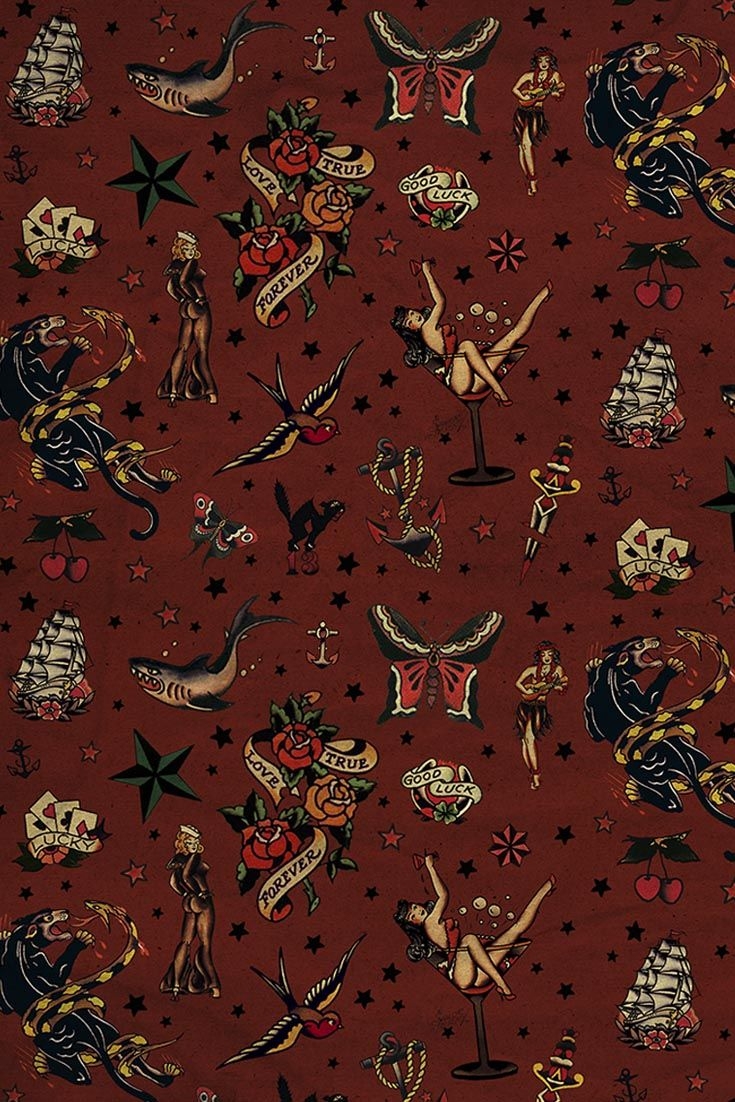 740x1110 Vintage tattoos Sailor Jerry pinup digital paper. Diy paper crafts, art journal decor. Tattoo scrapbook, tattoos scra. Vintage tattoo, Art wallpaper, Sailor jerry, Phone