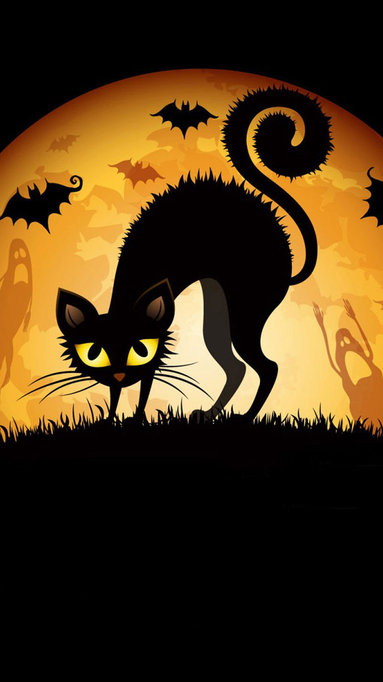 750x1340 Frightened Cat With Bats 42, Phone