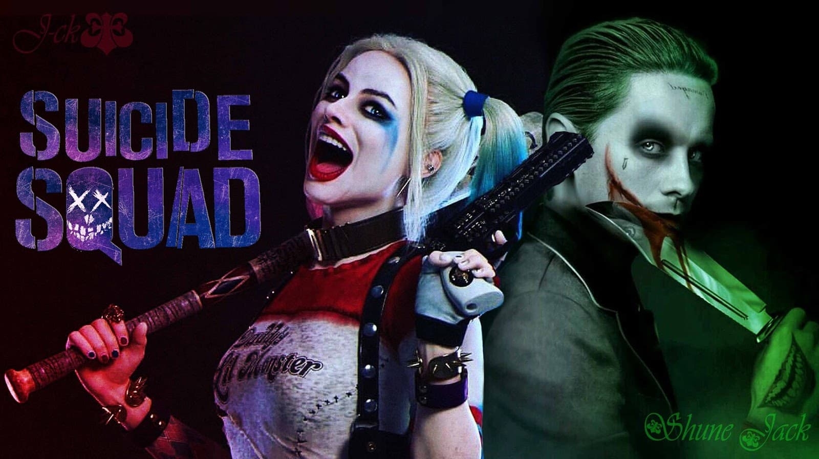 1600x900 Suicide Squad Margot Robbie As Harley Quinn And Joker Art Wallpaper, Desktop