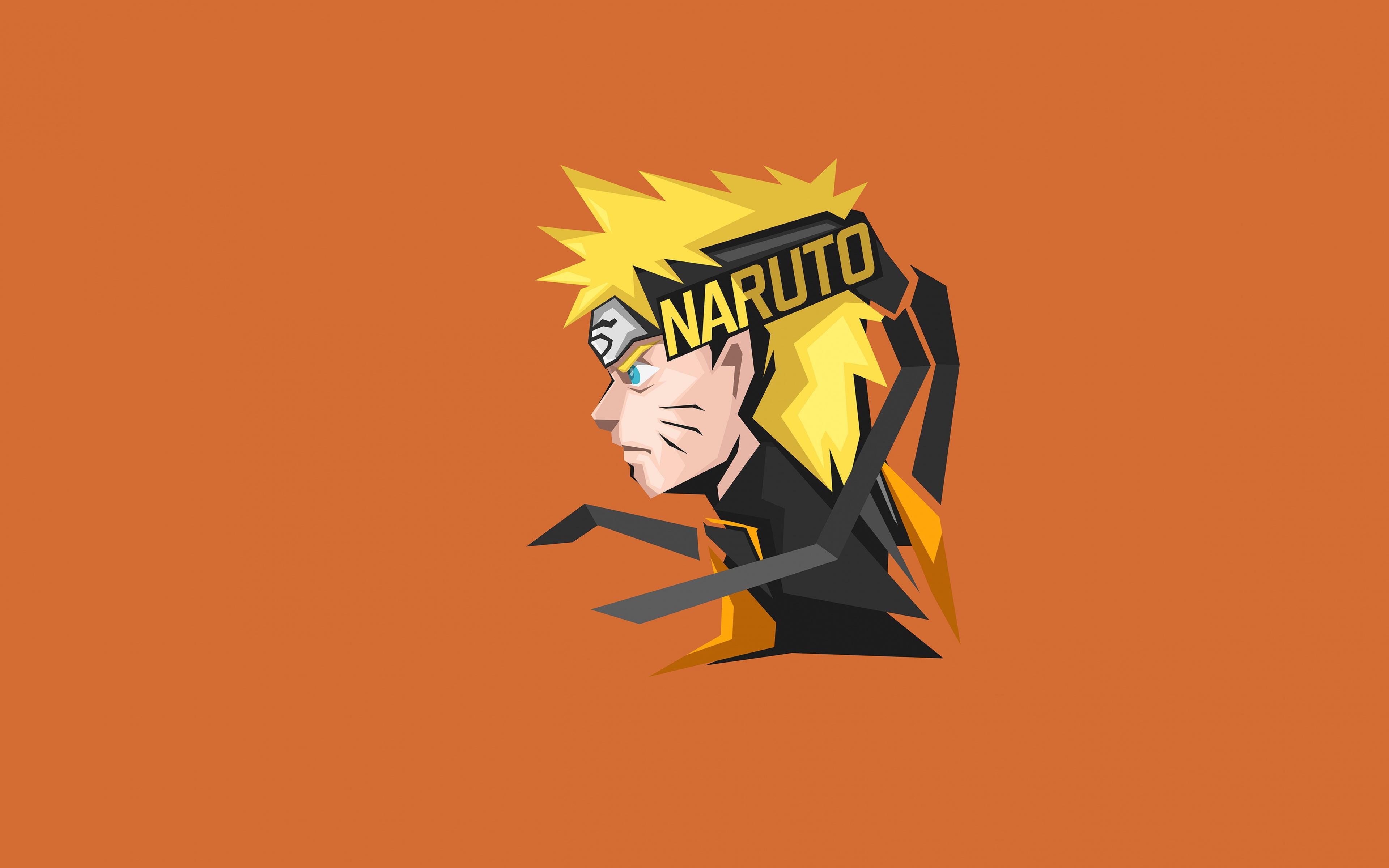 3840x2400 Download  wallpaper naruto uzumaki, minimal art, 4k, Desktop