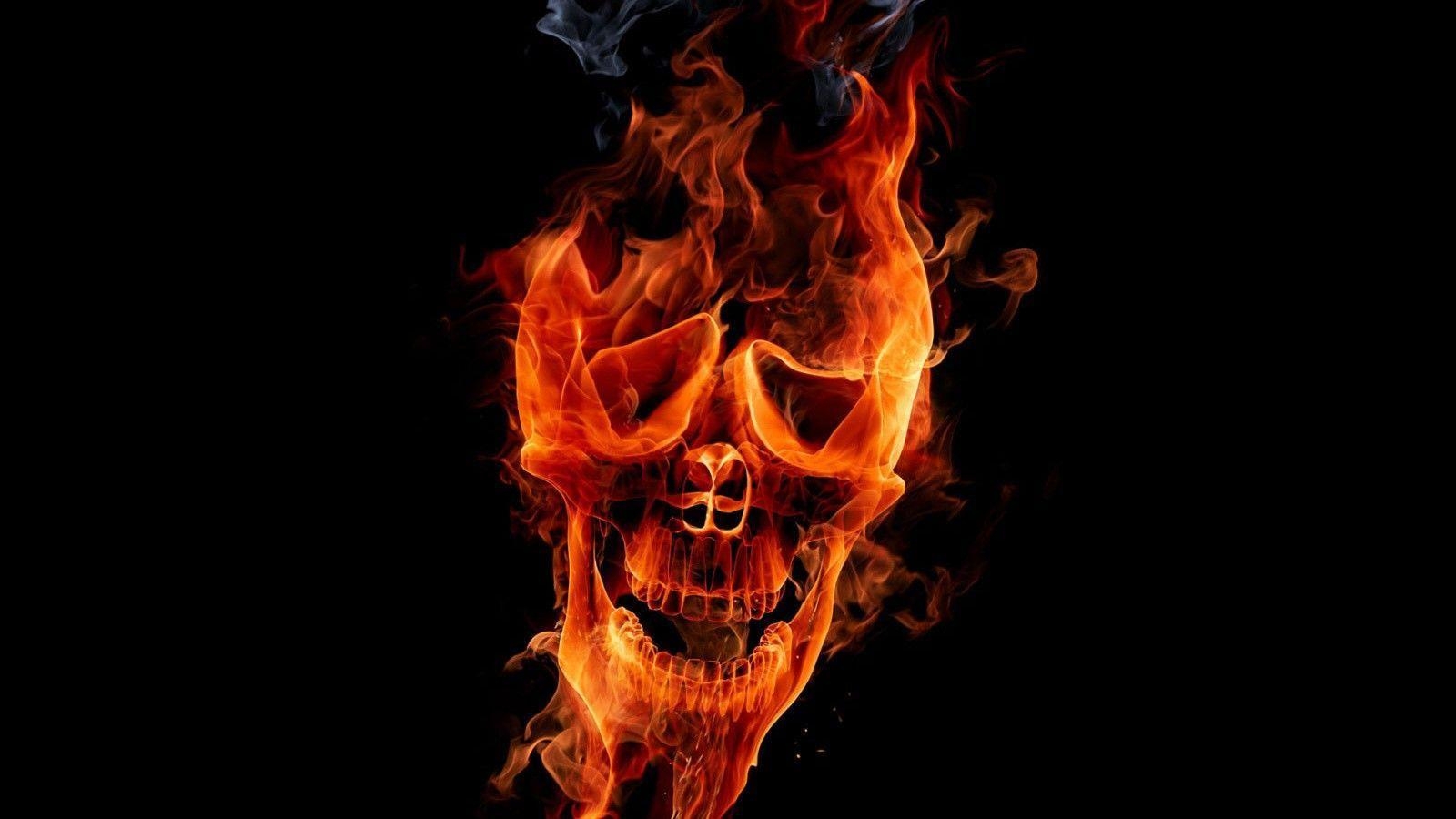 1600x900 Flaming Skull Pics, wallpaper, Flaming Skull Pics HD wallpaper, Desktop