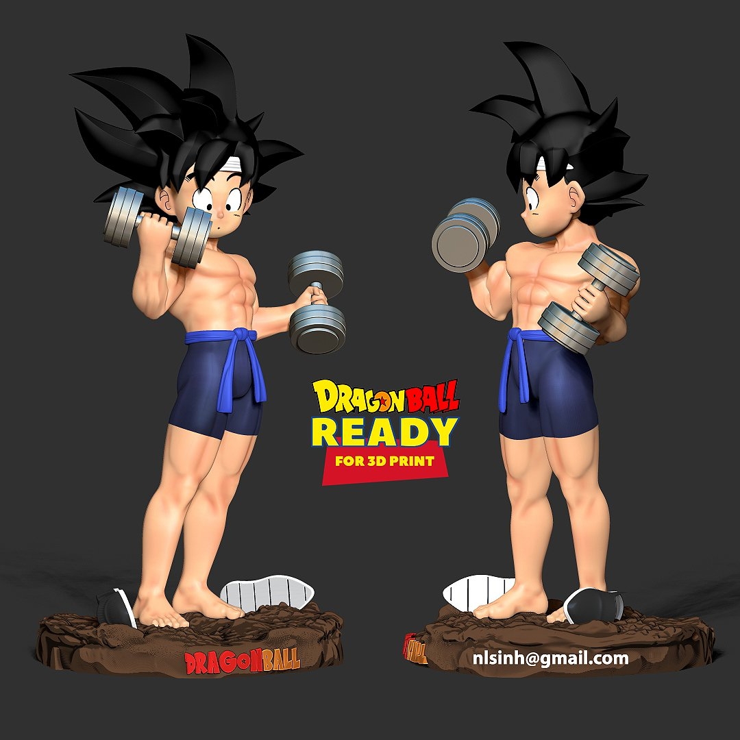 1080x1080 Kid Son Goku with Gym Ready 3D Model, Phone