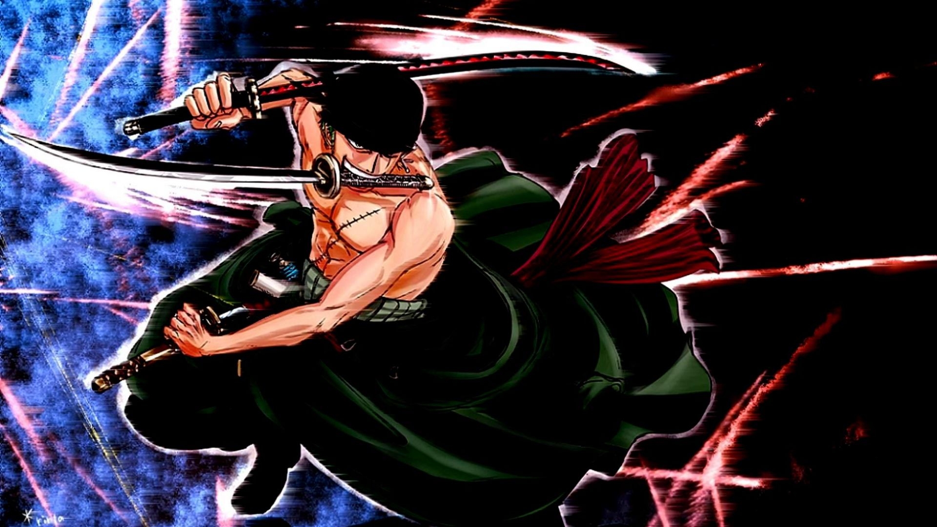 1920x1080 Desktop Wallpaper One Piece, Anime Boy, Art, Katana, Zoro Roronoa, HD Image, Picture, Background, 77b7c4, Desktop