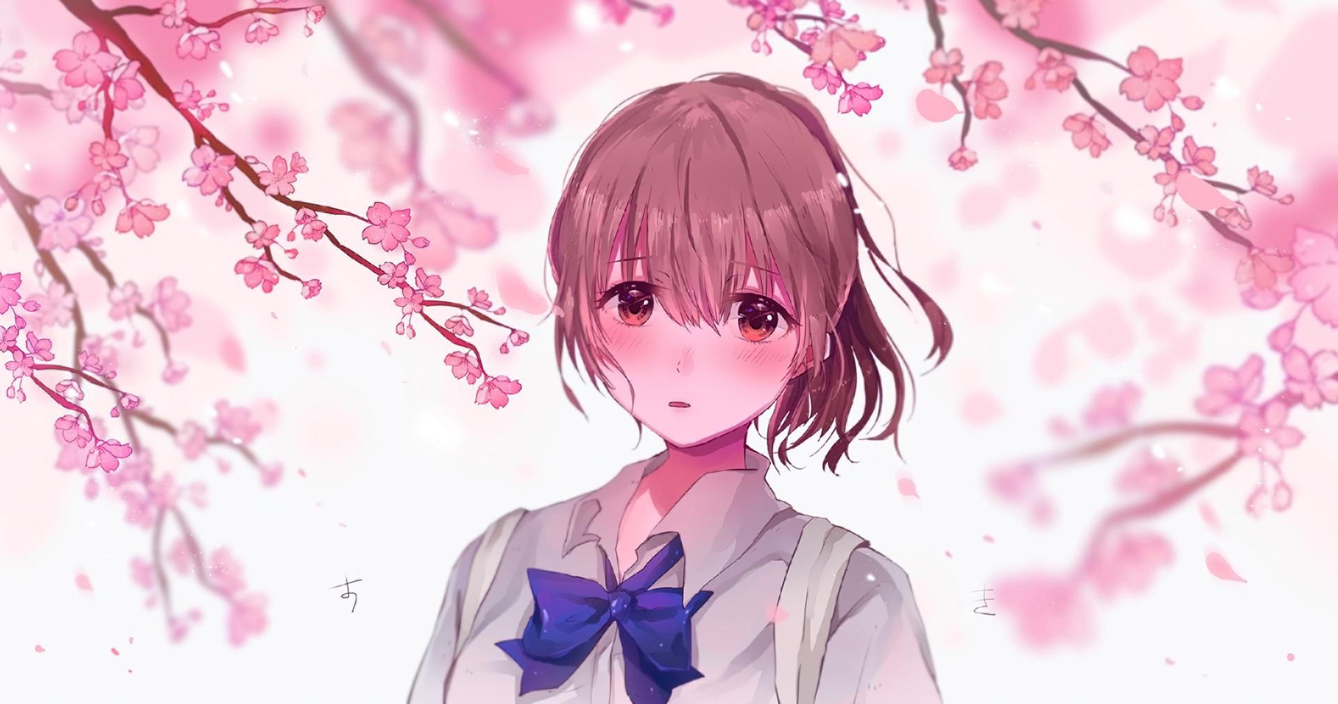 1920x1020 Download 1920x1080 Wallpaper Nishimiya Shouko, Blossom, Koe No, Desktop