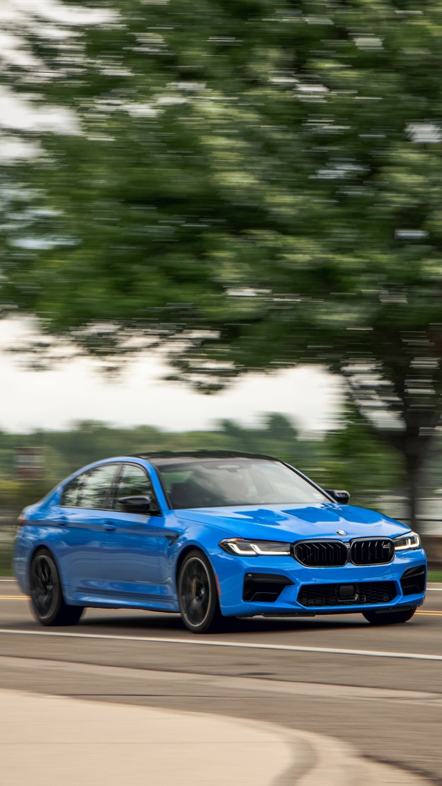 1440x2560 Blue 2021 BMW M5 Competition F90, Phone