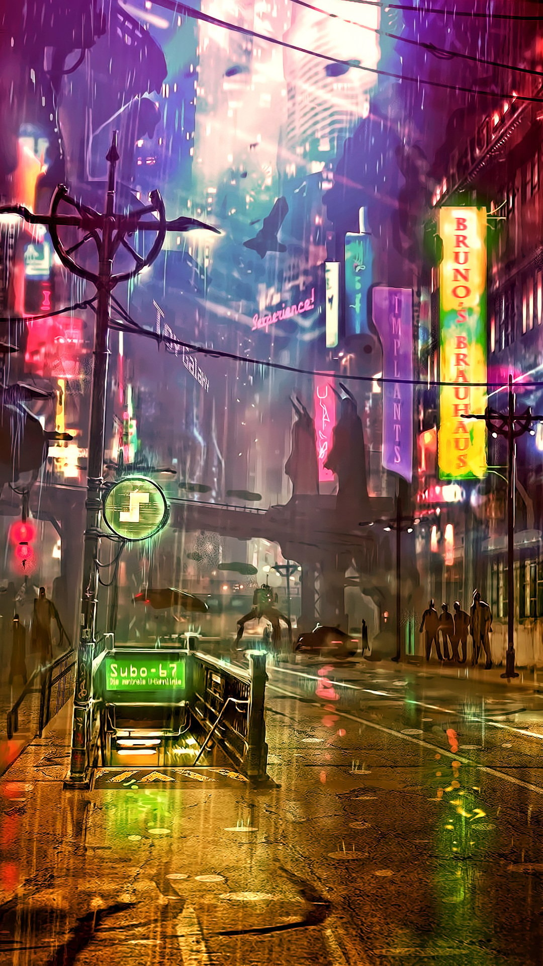 1080x1920 Futuristic City Cyberpunk Neon, Phone