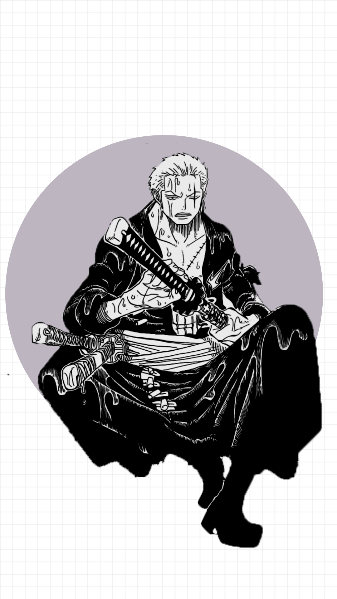 1080x1920 Roronoa Zoro Black And White Wallpaper, Phone