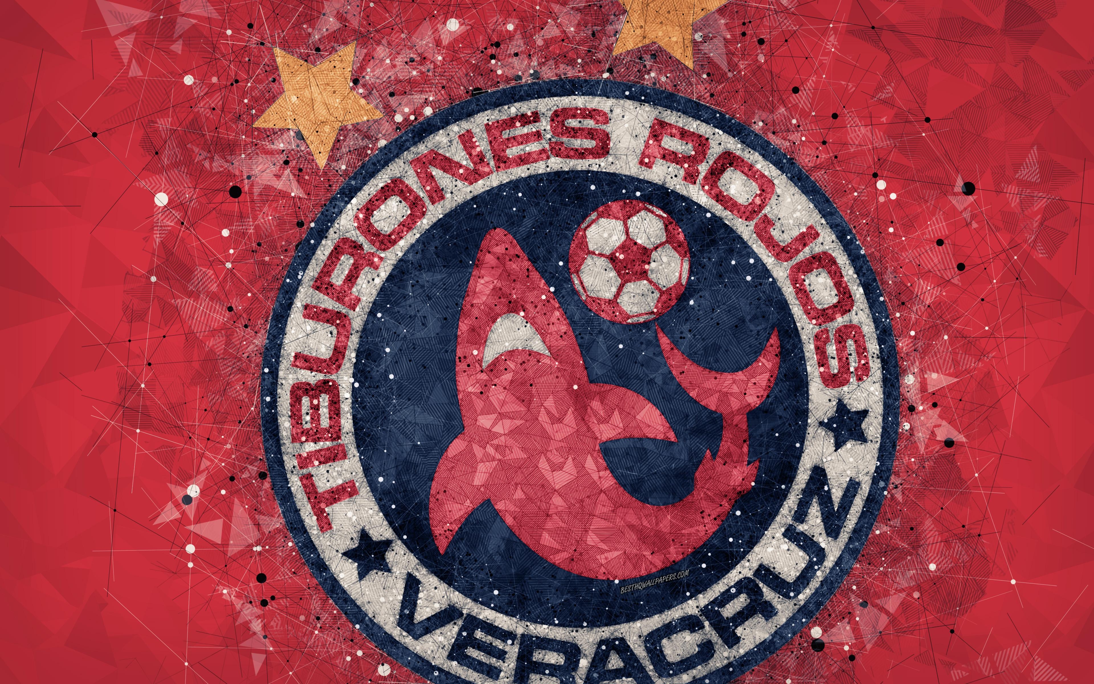 3840x2400 Download wallpaper Veracruz FC, Tiburones Rojos de Veracruz, 4k, Desktop