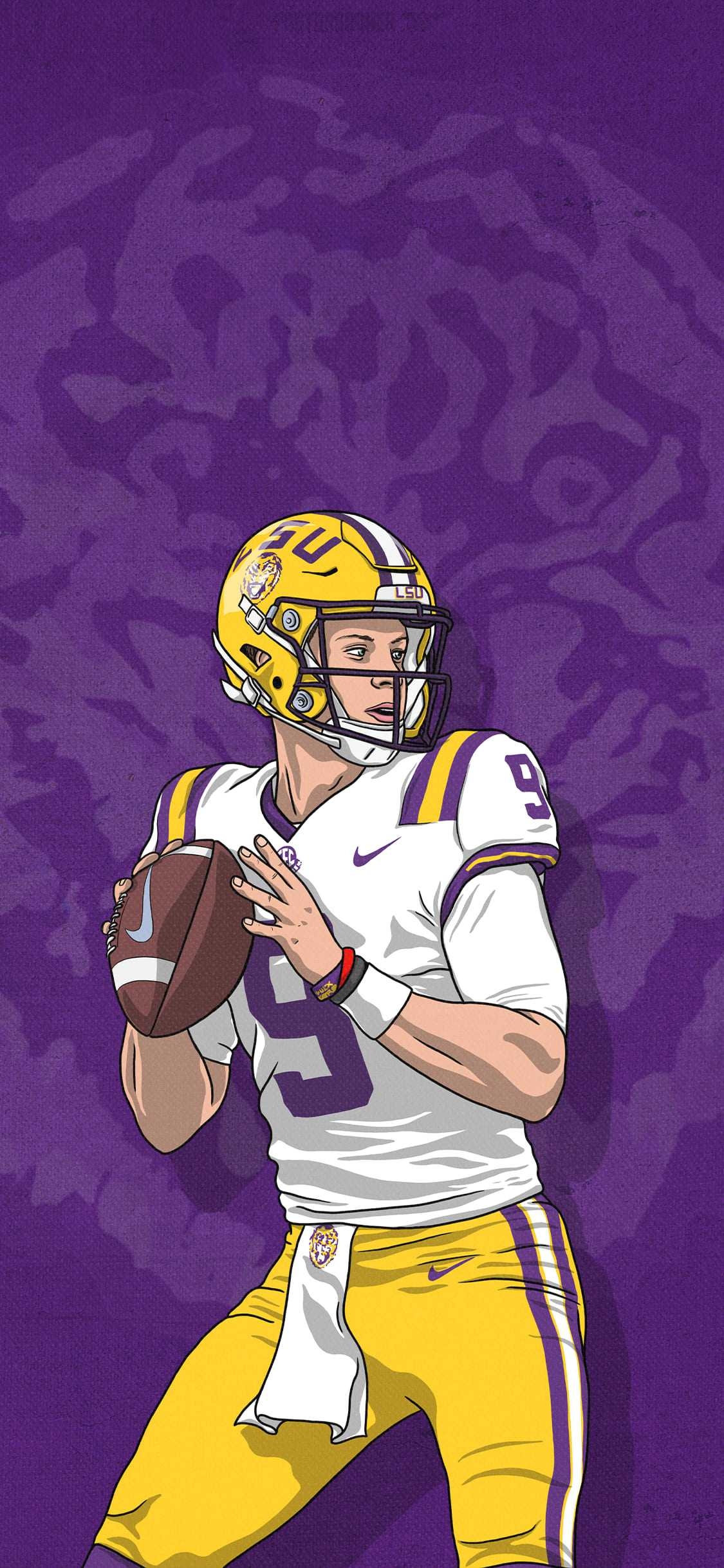 1130x2440 LSU Football Wallpaper, Phone