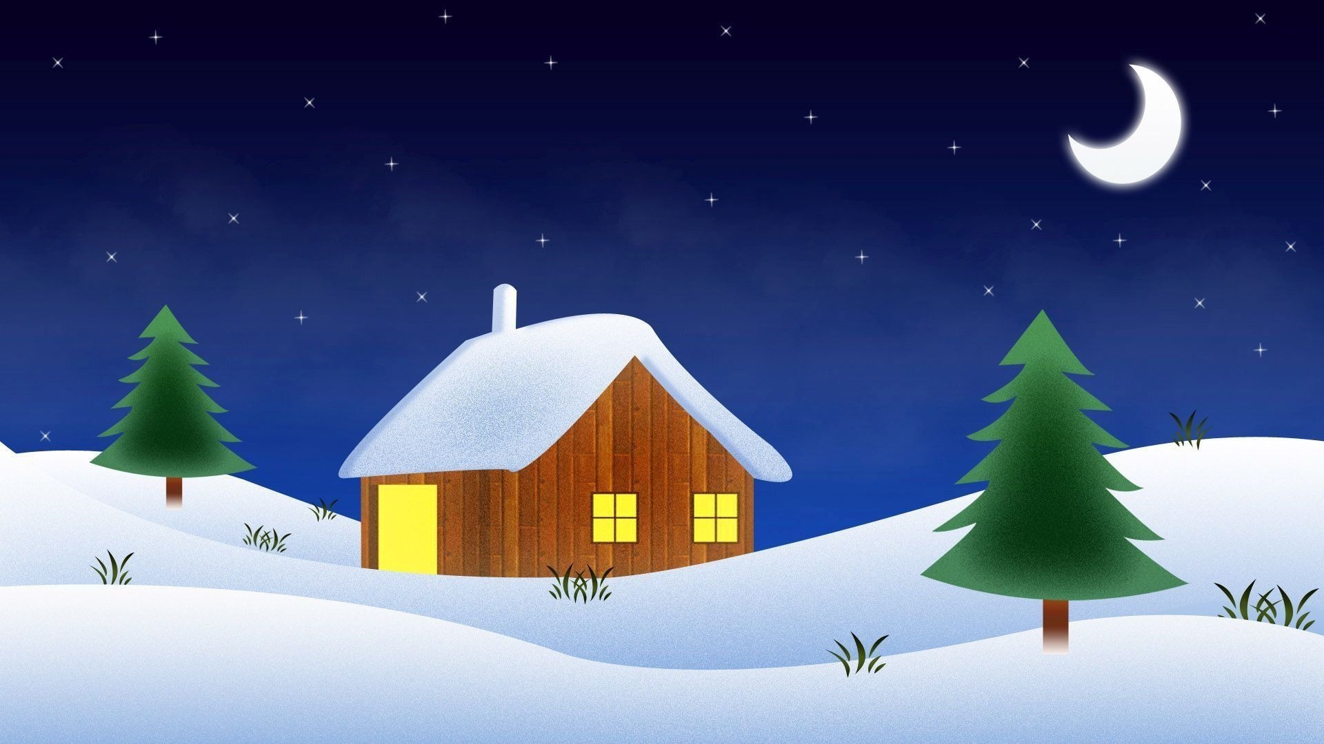 1920x1080 Beautiful Winter Night Wallpaper, Desktop