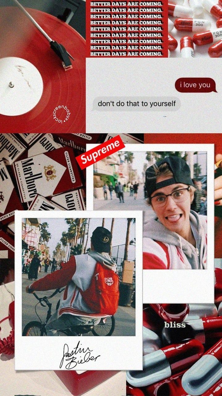 720x1280 Justin Bieber Wallpaper iPhone Red Supreme. Justin, Phone