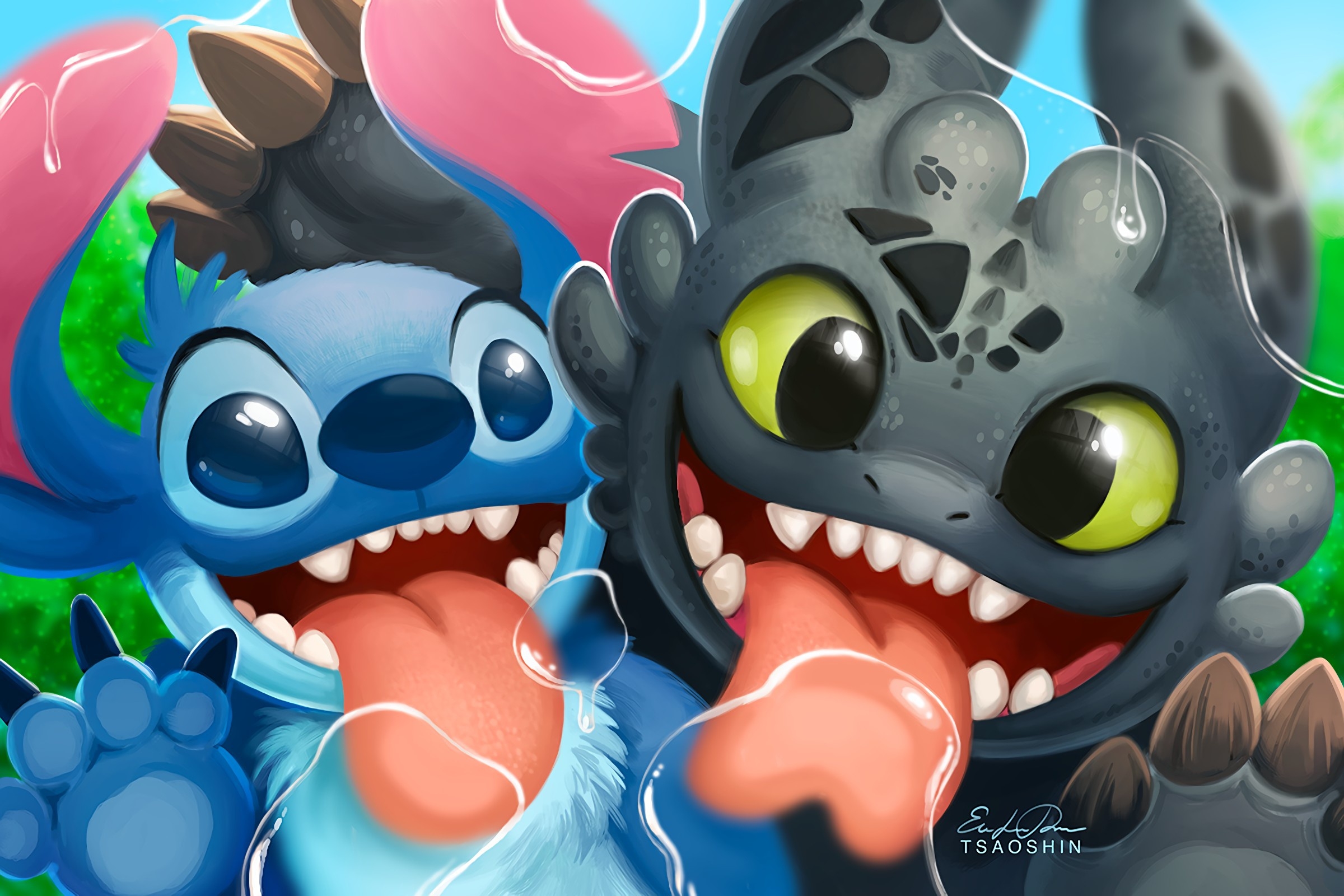 2400x1600 Wallpaper Lilo & Stitch, cartoon, Desktop