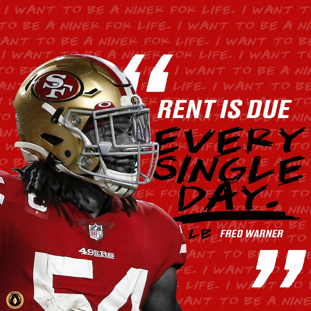 1080x1080 Alex Tran LB Fred Warner, I want to be a Niner for life, Phone