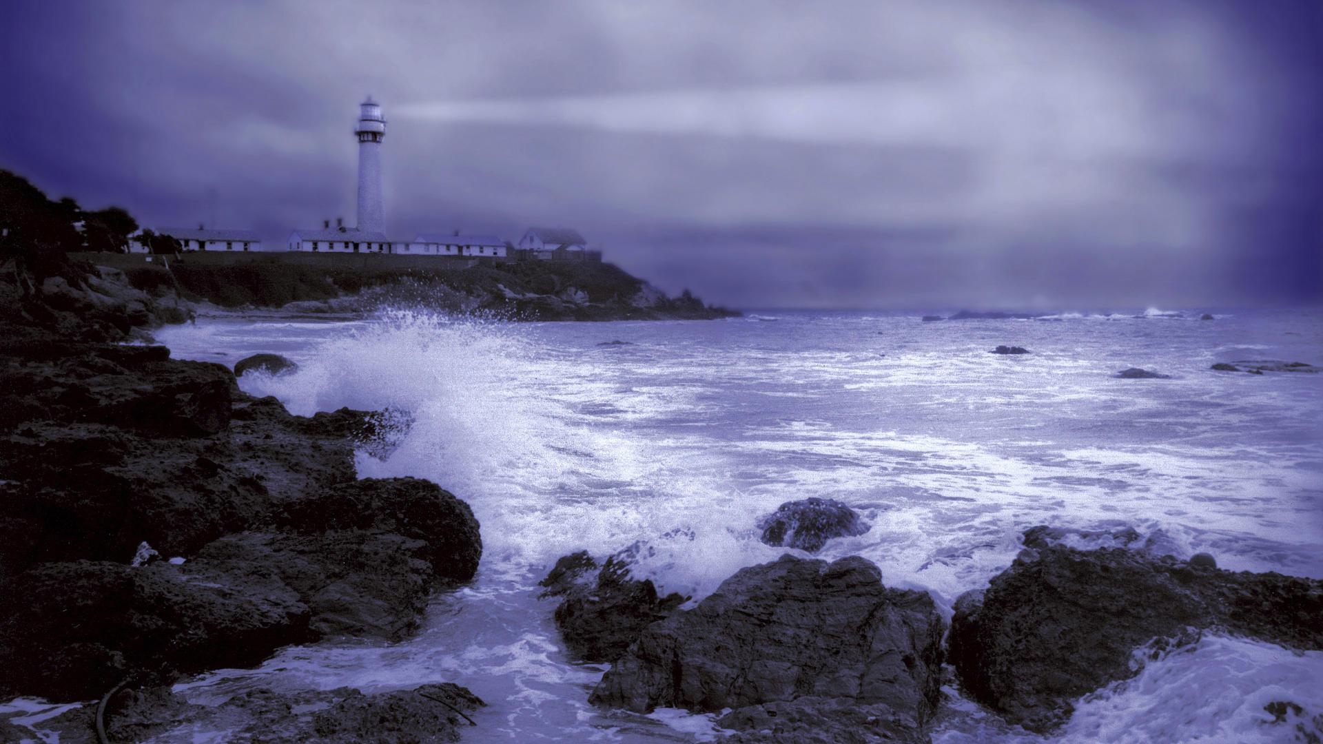 1920x1080 Light, station, california, point, pigeon, stormy, weather, Desktop