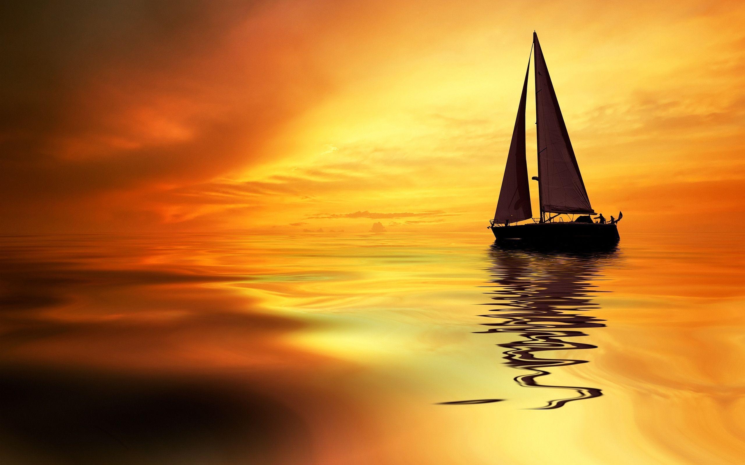 2560x1600 Sailboat Sunrise Wallpaper, Desktop