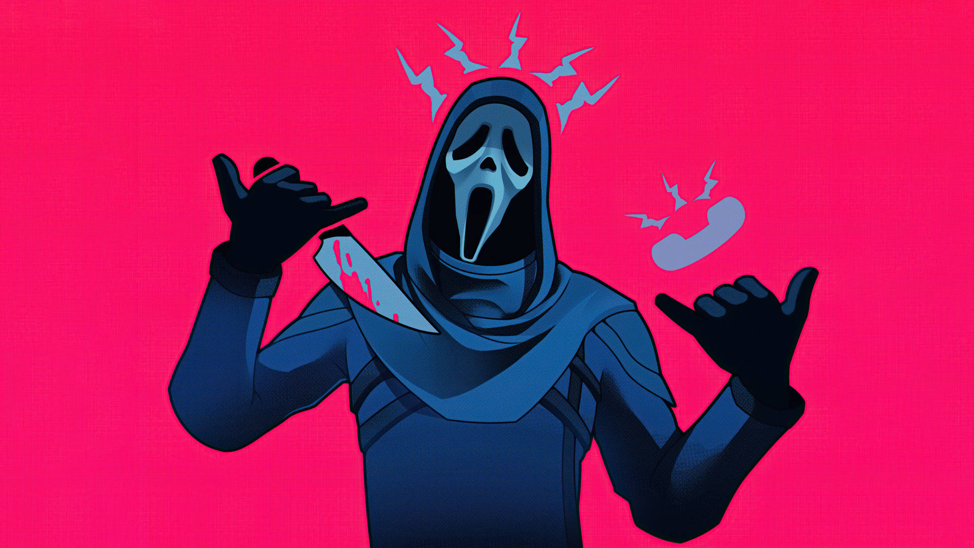 1920x1080 Download Ghostface Hotline Cartoon Art Wallpaper, Desktop