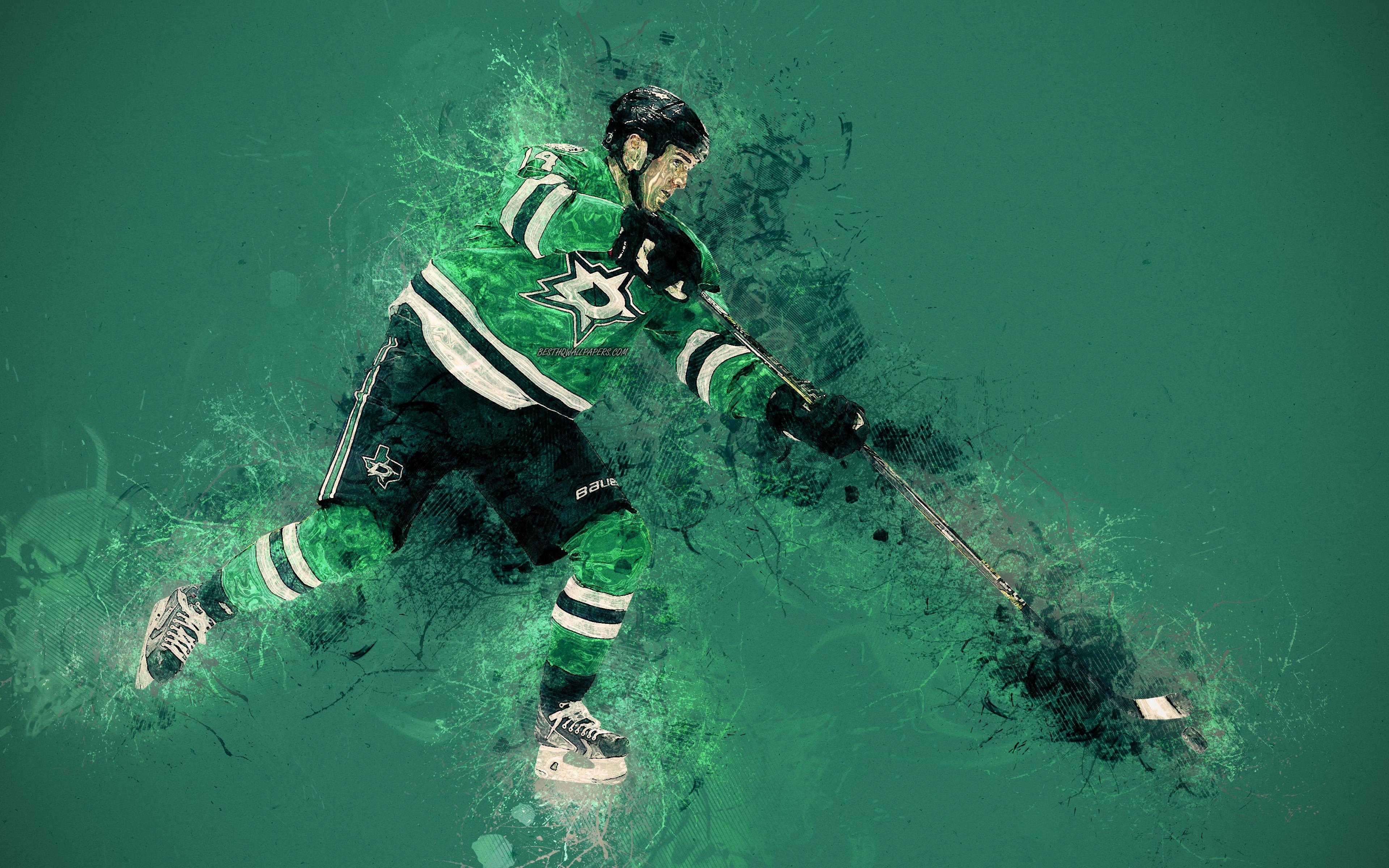 3840x2400 Download wallpaper Jamie Benn, 4k, Canadian hockey player, art, Desktop