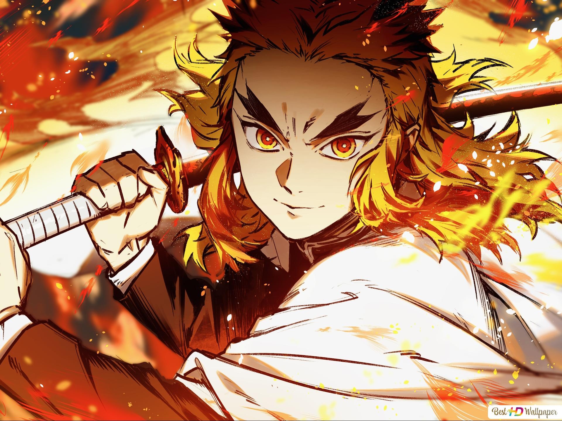 1920x1440 demon slayer kyojuro rengoku 14 HD wallpaper download, Desktop