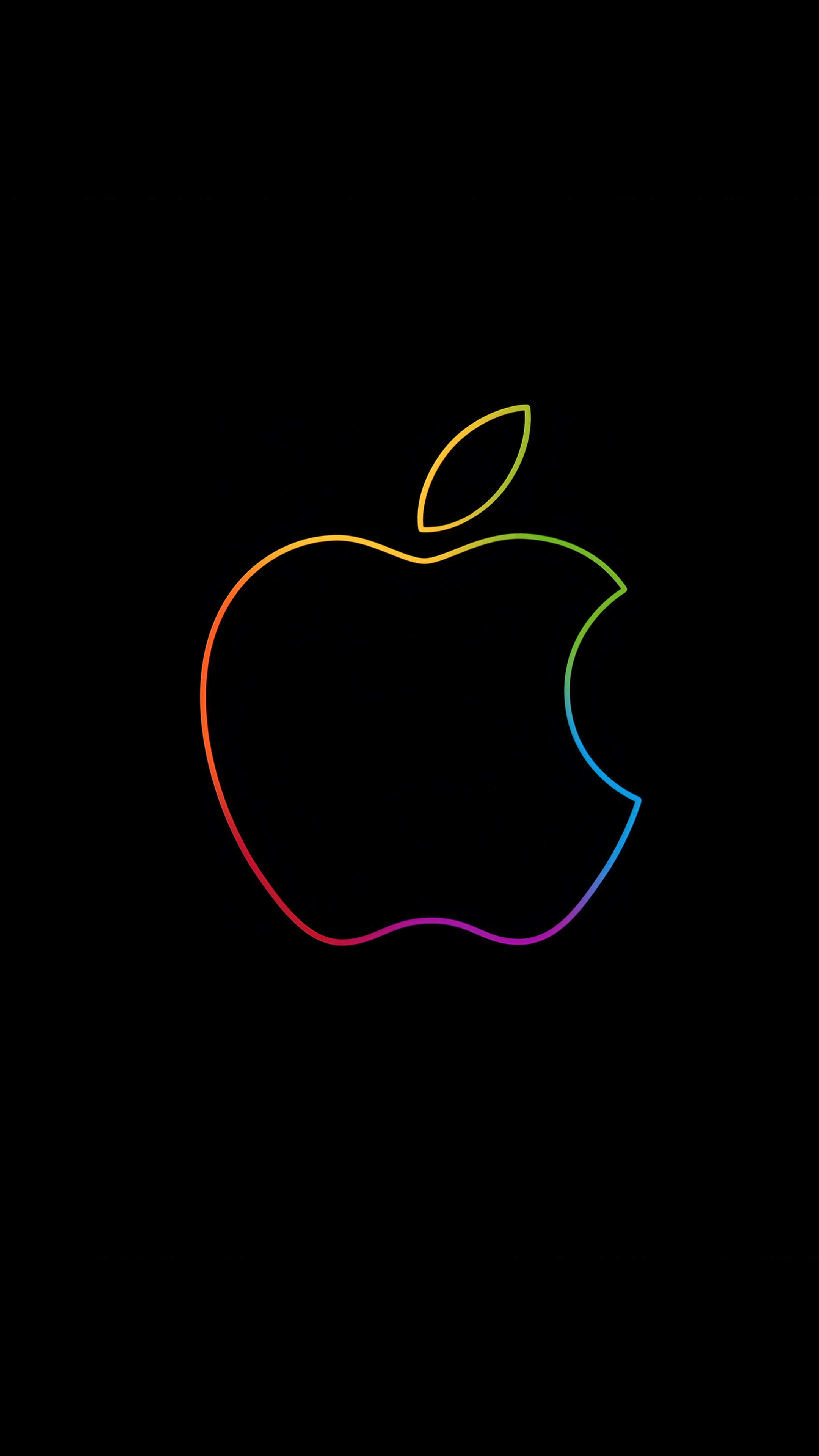 2160x3840 Apple Logo Neon Dark Background 4K, Phone