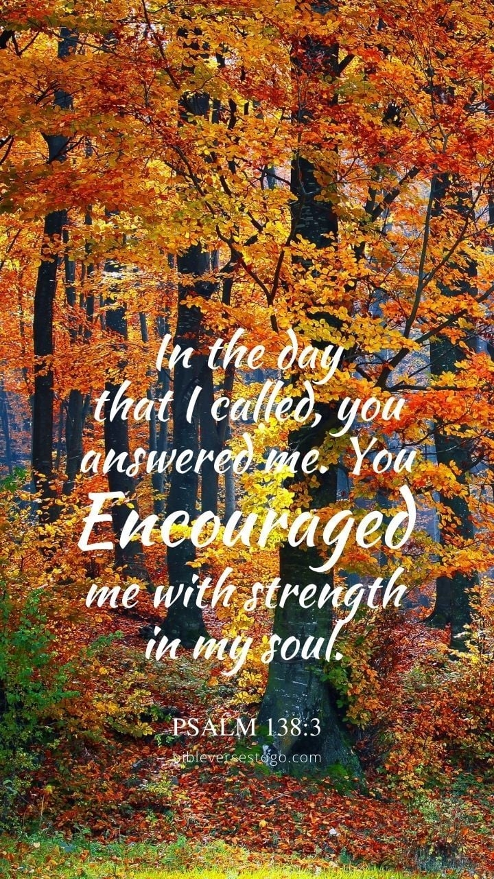 720x1280 Autumn Woods Psalm 138:3 Phone Wallpaper Verses To Go, Phone