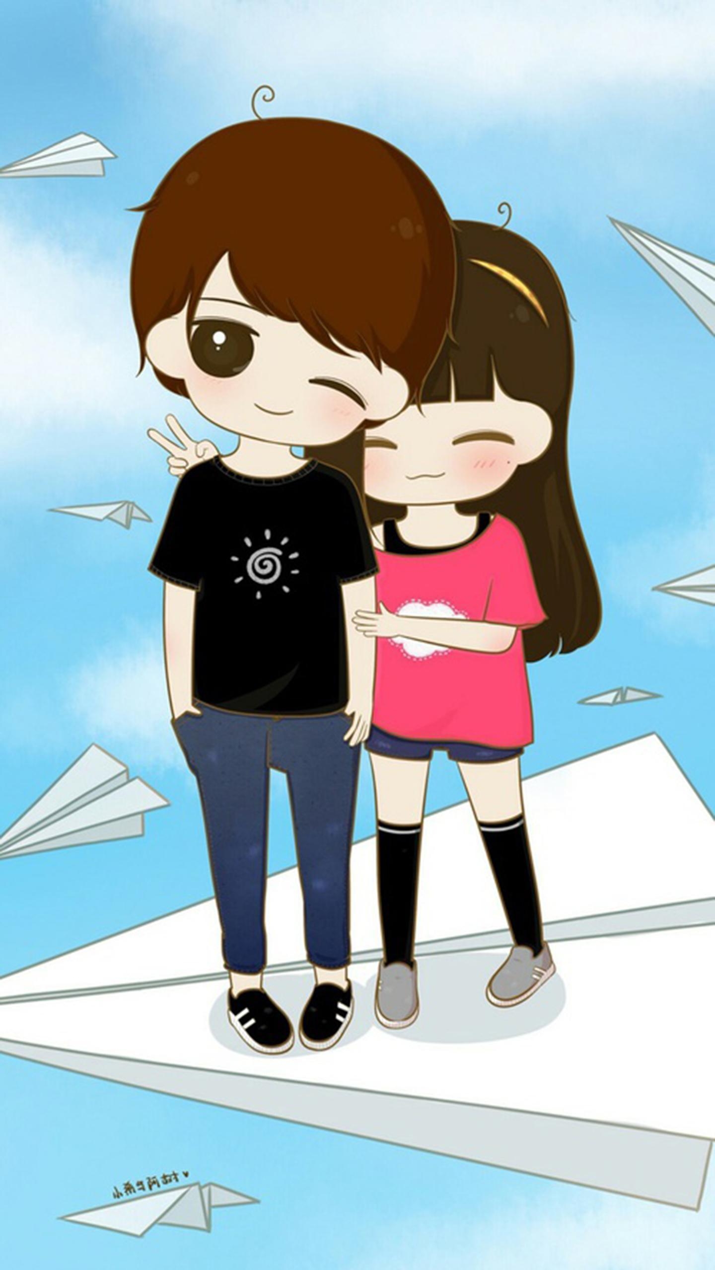 1440x2560 Couple Chibi Wallpaper for Android, Phone