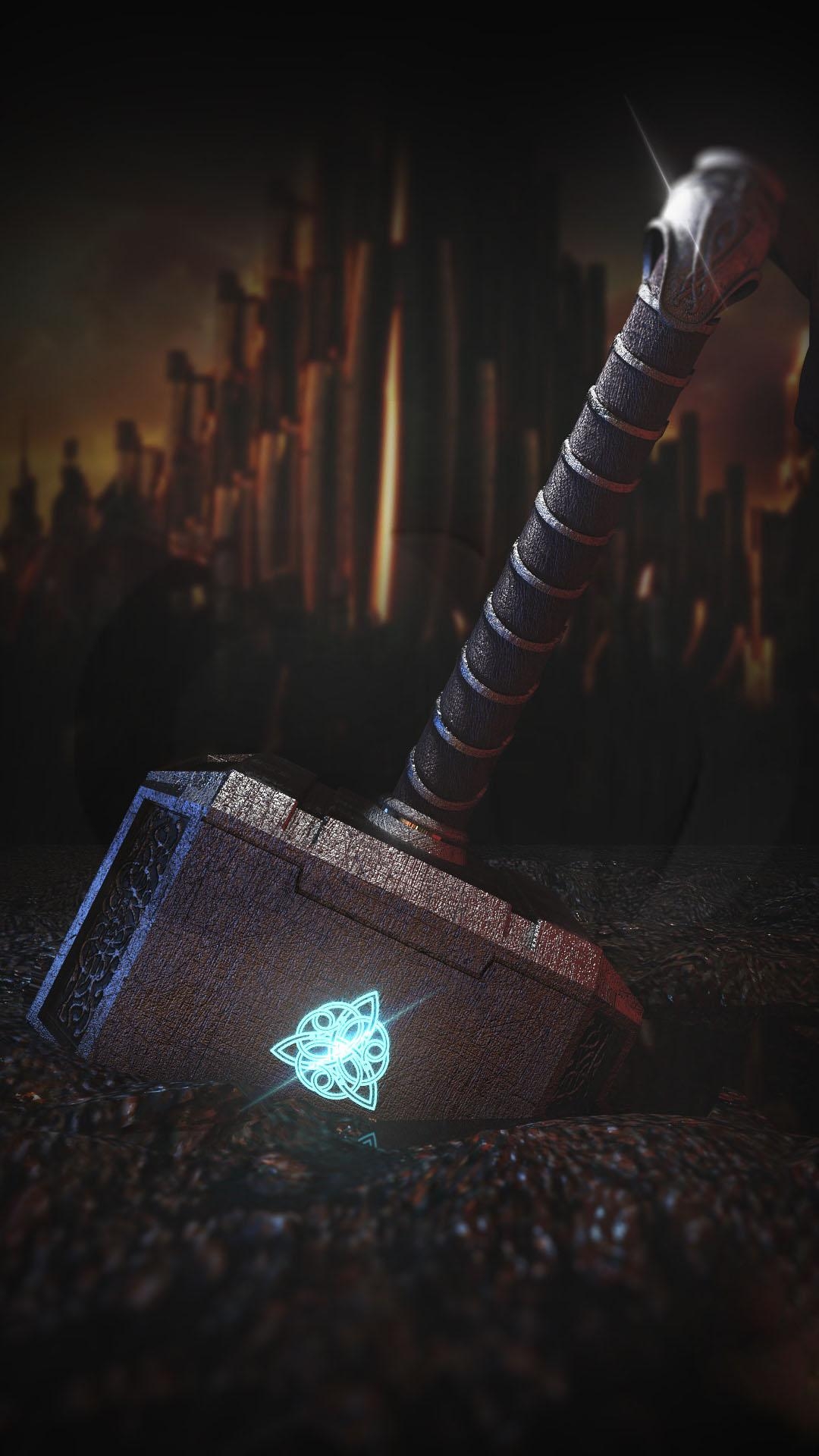 1080x1920 Thor Hammer iPhone Wallpaper, Phone