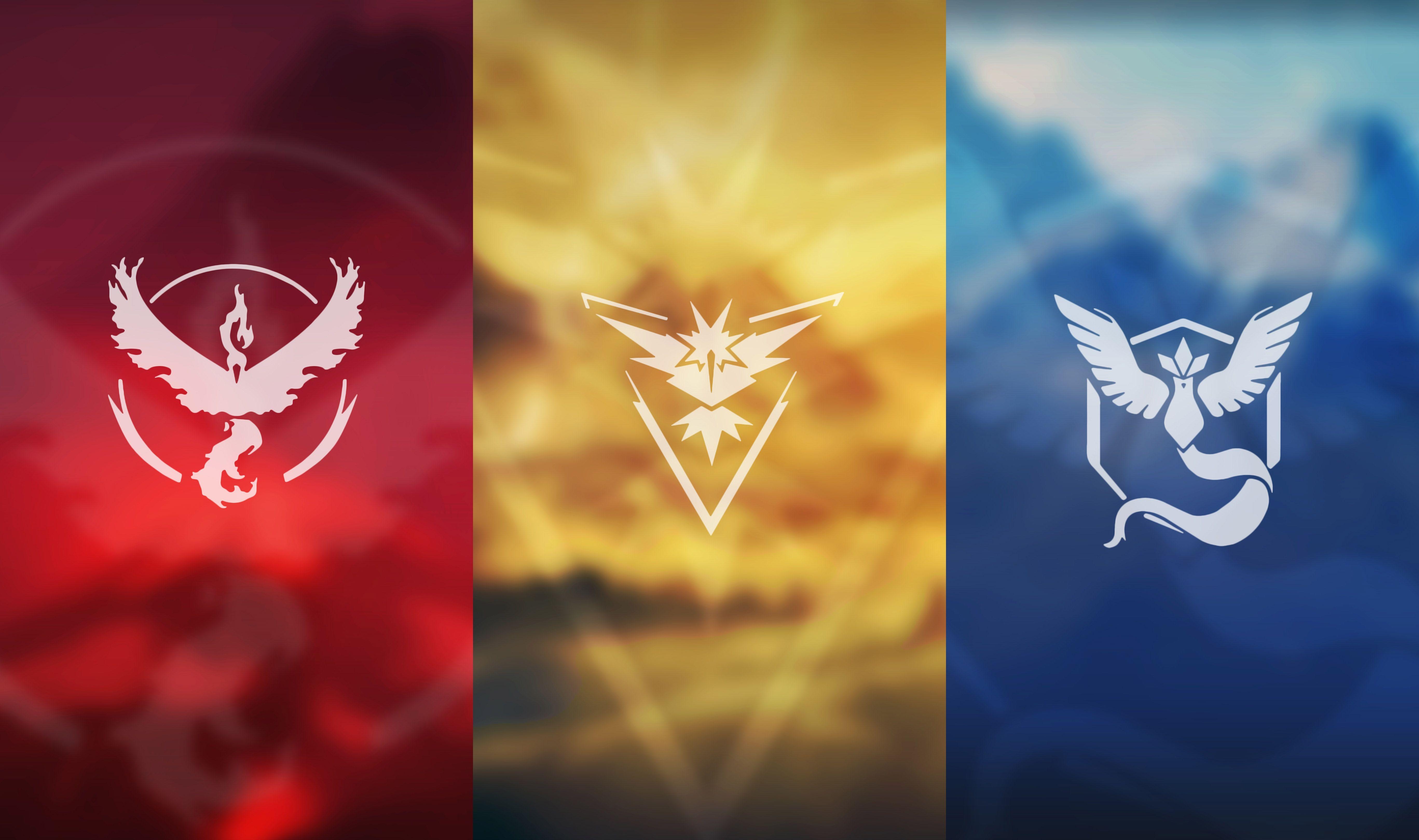 5470x3240 Wallpaper Pokemon Go, Teams, Team Red, Team Blue, Team Yellow, Team, Desktop