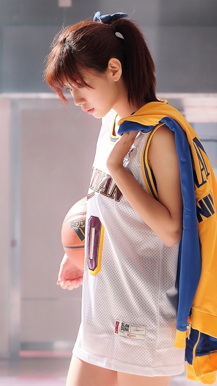 750x1340 Japanese Girl, Basketball, Training  IPhone 8 7 6 6S Wallpaper, Background, Picture, Image, Phone