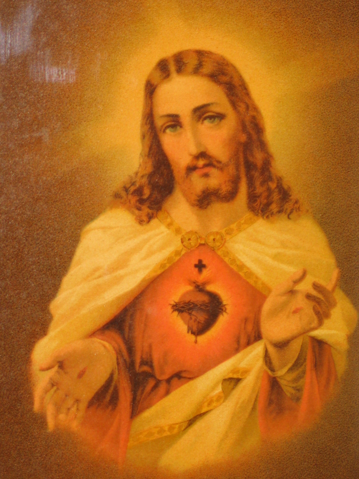 1200x1600 Vintage Sacred Heart of Jesus Framed Made in Switzerland, Phone