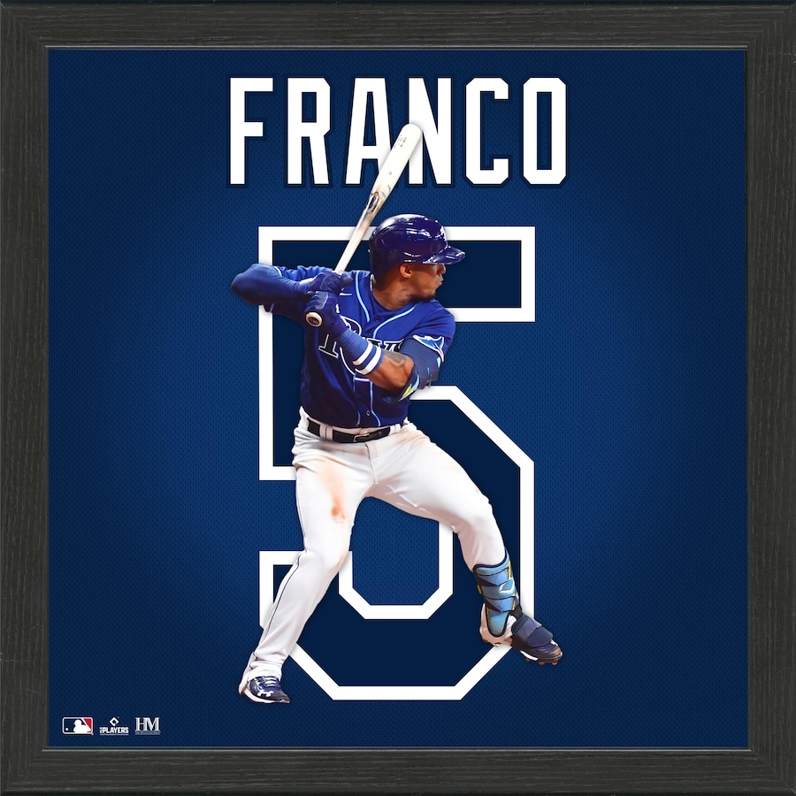 900x900 Wander Franco Tampa Bay Rays Highland Mint 13'' x 13'' Impact Jersey Framed Photo, Phone