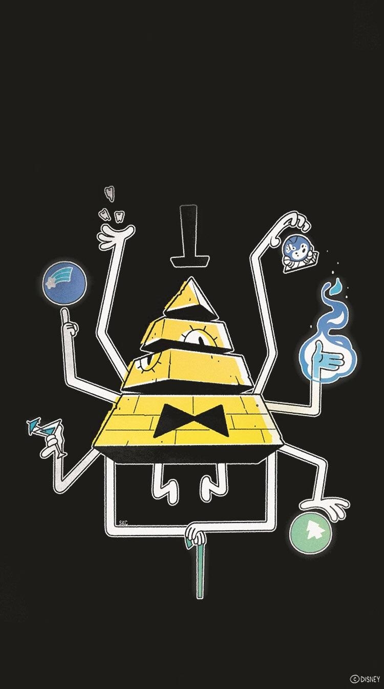 750x1350 Bill Cipher, Gravity Falls. One of my favourite lockscreen wallpaper ever!, Phone