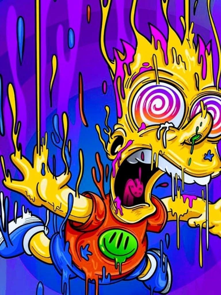 770x1030 Crazy Bart color wallpaper. Simpsons art, Bart simpson art, Graffiti wallpaper, Phone