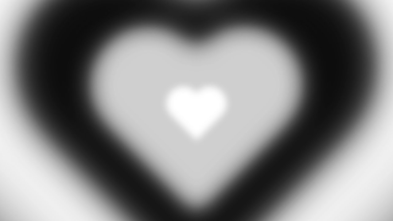 1280x720 Blurred Black and White Y2k Heart Tunnel Background.. 1 Hour Looped HD, Desktop