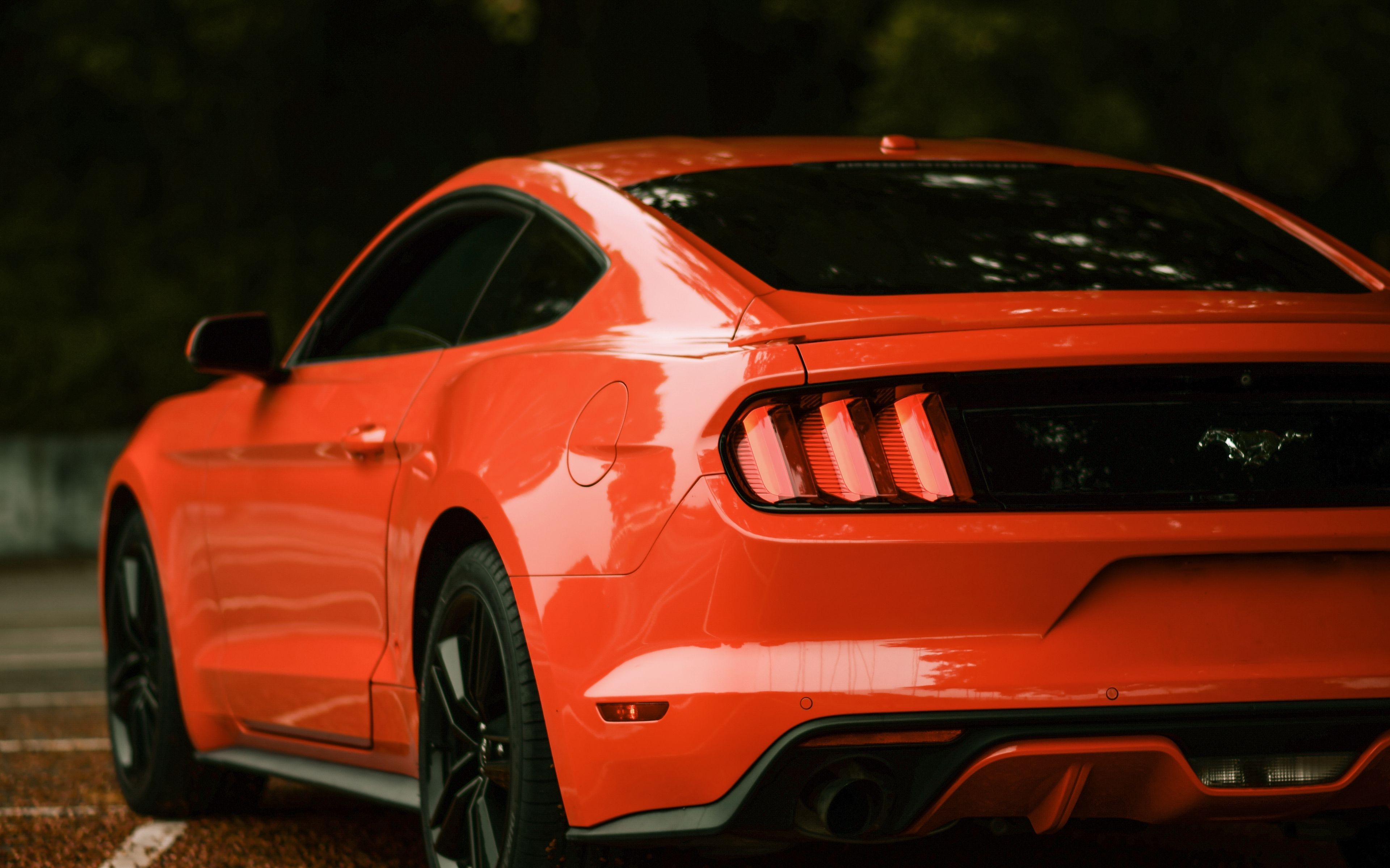 3840x2400 Download wallpaper  ford mustang, ford, car, red, side, Desktop