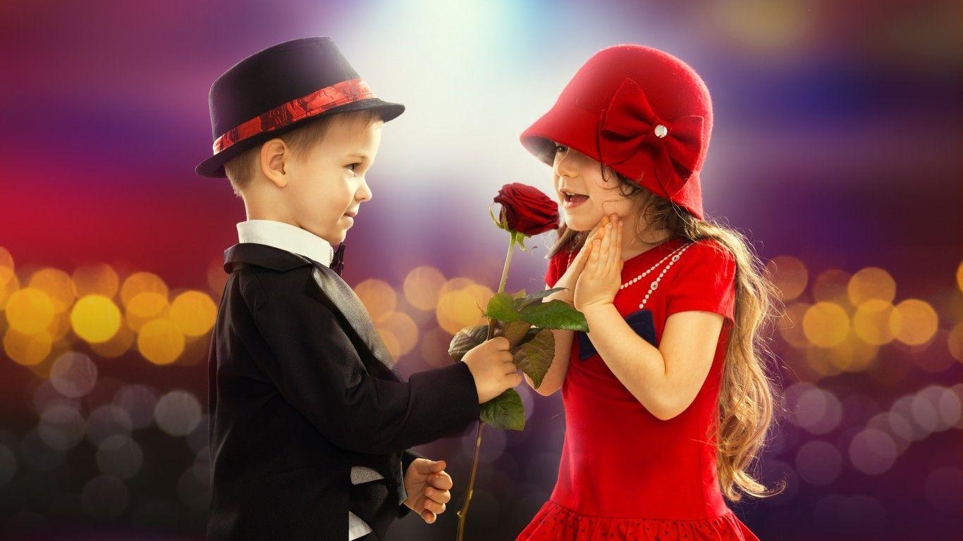 1370x770 Download wallpaper valentine's day, love, couple, rose, boy, little girl, child, romance, mood resolutio. Cute boy wallpaper, Cute love wallpaper, Love wallpaper, Desktop