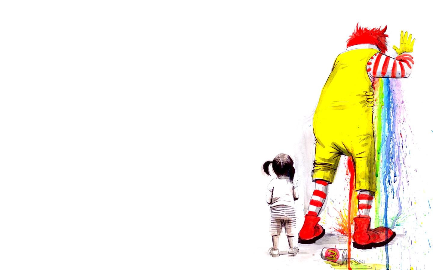 1440x900 Paper Dump: Ronald McDonald Crying Wallpaper, Desktop