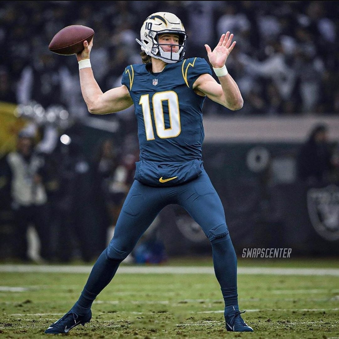 1080x1080 Justin Herbert on Instagram: “According to Adam Schefter, the Chargers don't plan on rushing Hebert into. Chargers football, Football uniforms, American football, Desktop