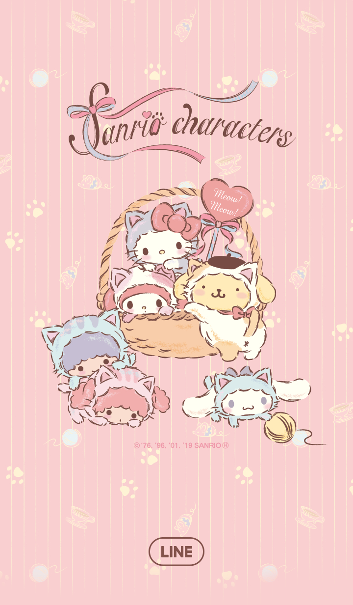 720x1240 SANRIO CHARACTERS (Kitties). Line Wallpaper. Hello kitty background, Sanrio wallpaper, Hello kitty art, Phone