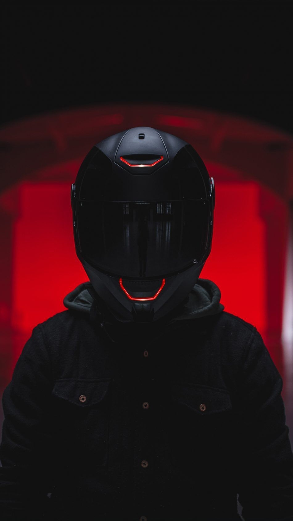 950x1690 Biker Helmet Red Light 4K Ultra HD Mobile Wallpaper. Biker helmets, Super bikes, Futuristic motorcycle, Phone