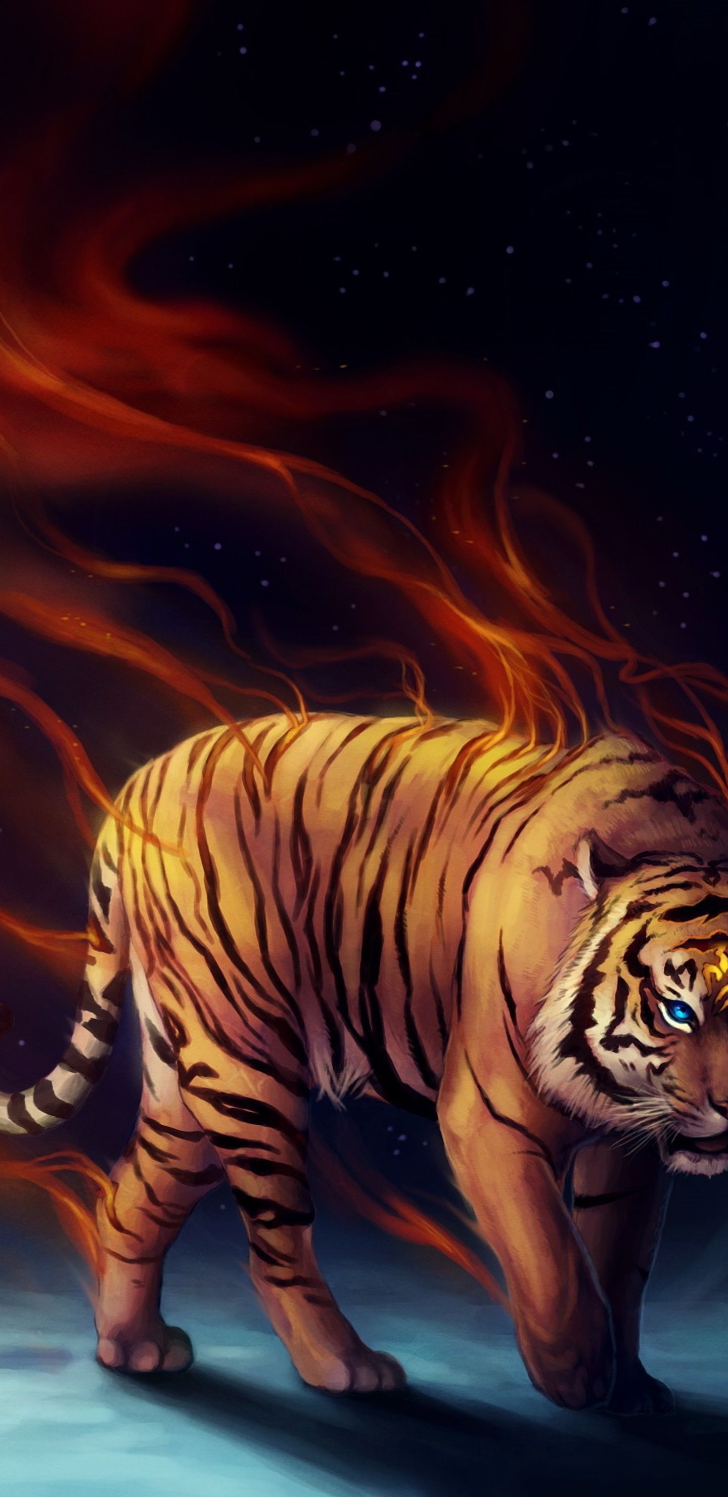 1440x2960 Tiger Fantasy Magical Flame 4k Samsung Galaxy Note S S SQHD HD 4k Wallpaper, Image, Background, Photo and Picture, Phone