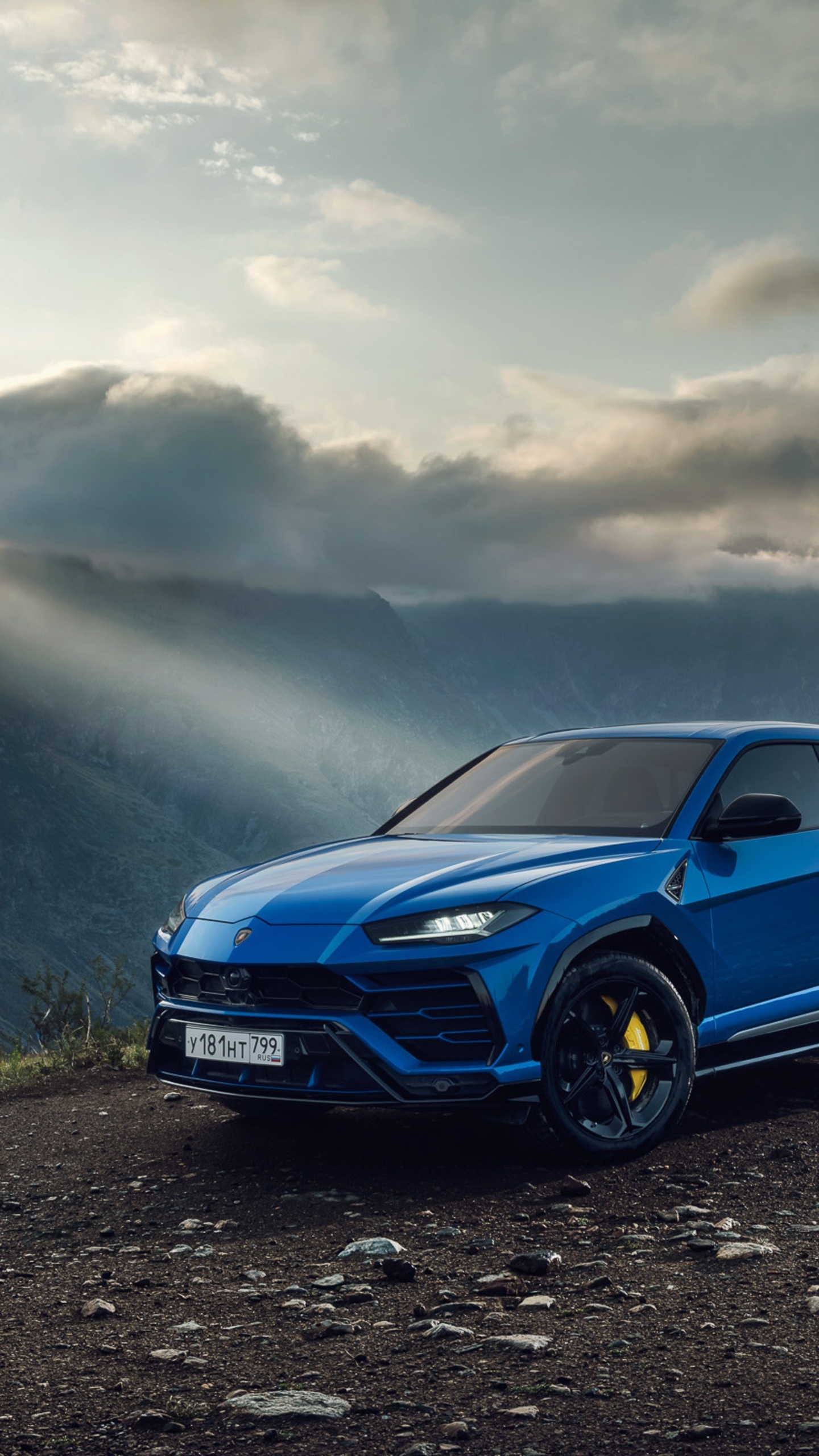 1440x2560 Blue lamborghini urus Wallpaper Download, Phone