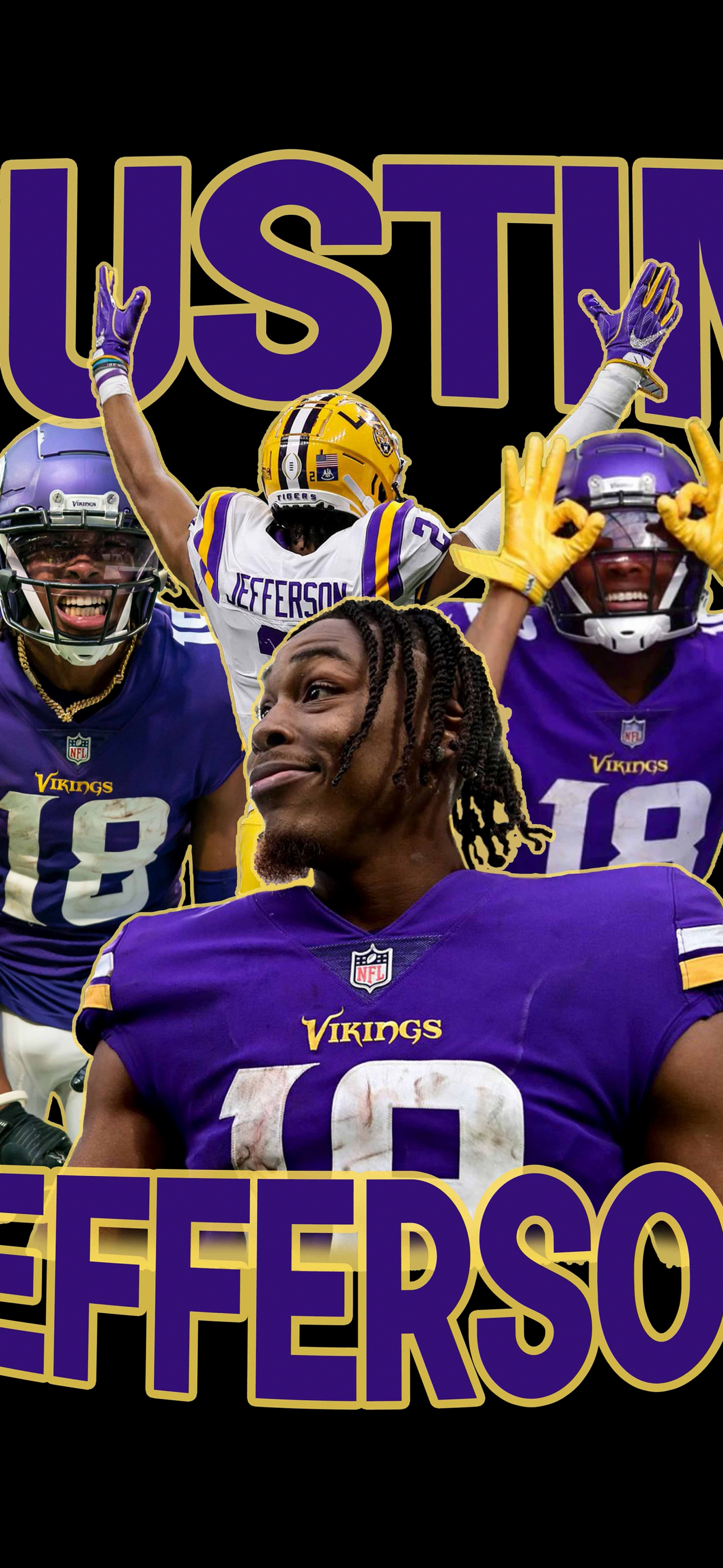 1290x2800 Justin Jefferson Wallpaper 4K, Minnesota Vikings, 8K, Phone