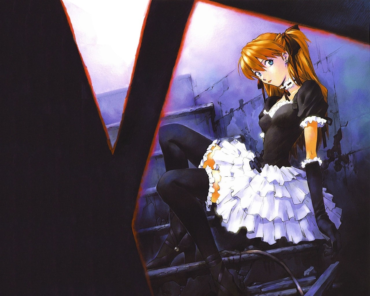 1280x1030  Gothic lolita, Image, Lolita style, Dress, Bows, Redhead, Stairs, Asuka lolita wallpaper JPG, Desktop