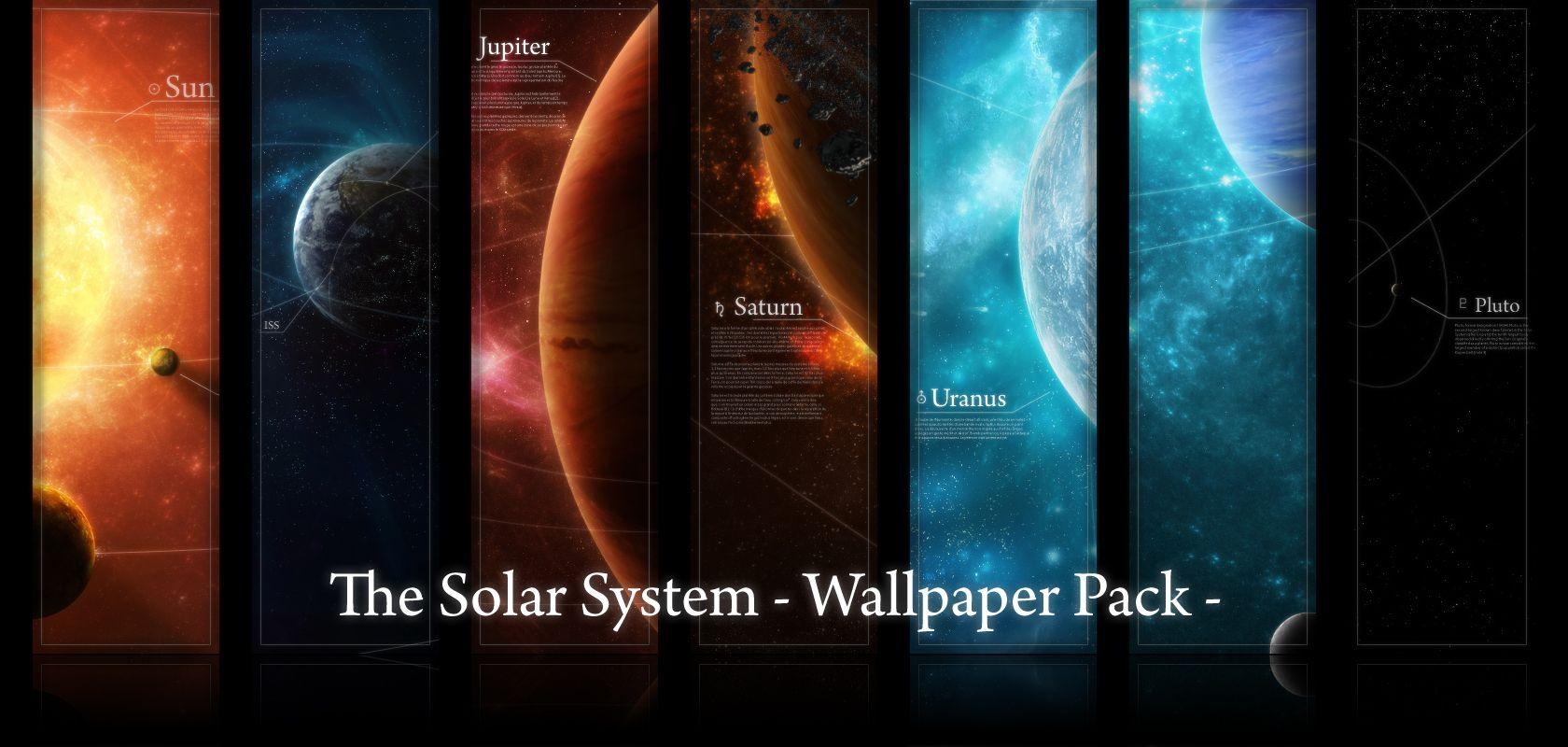 1680x800 Wallpaper Pack, Solar System, Dual Screen