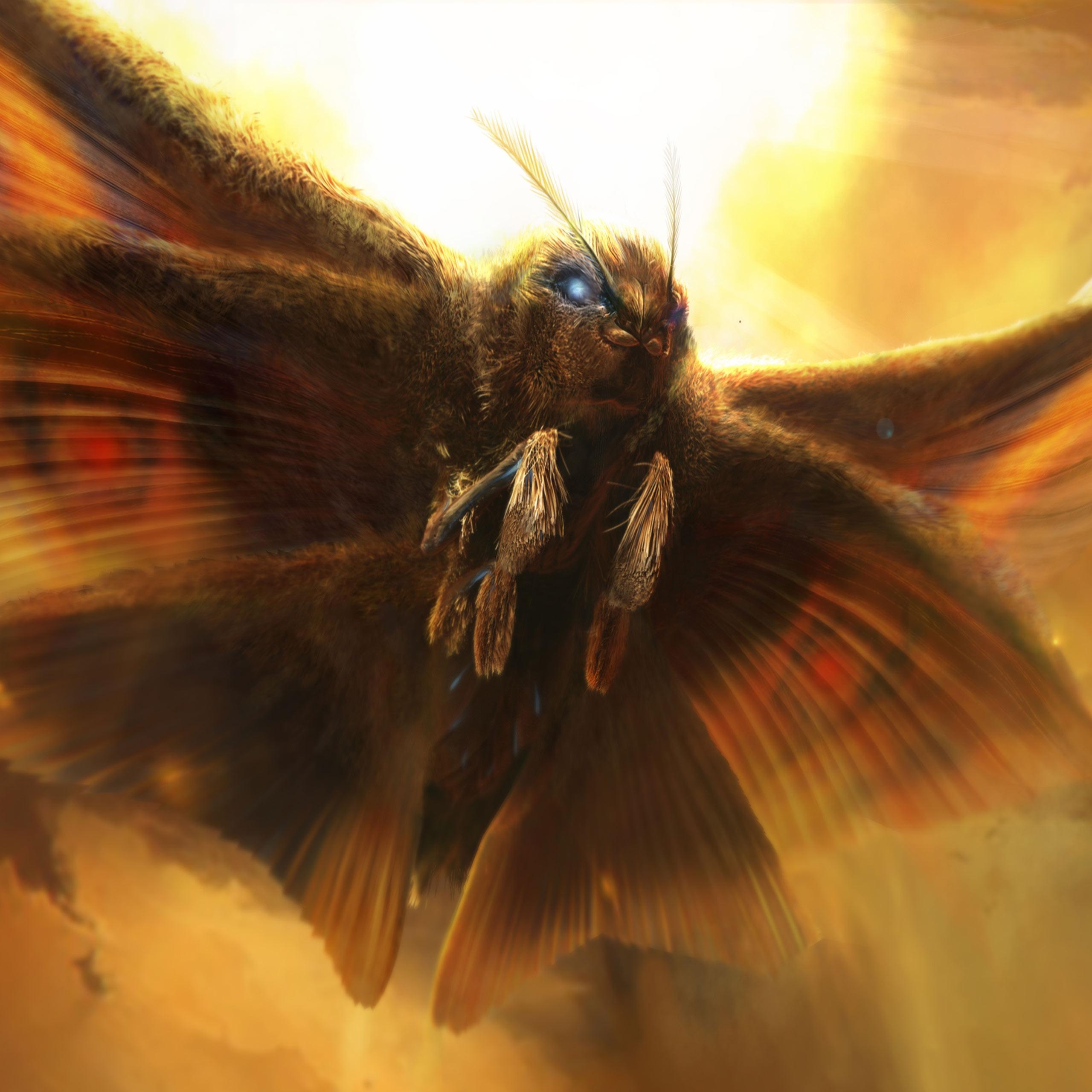 2560x2560 Godzilla Mothra Protector of Earth. Fabuloussavers Free Wallpaper, Phone