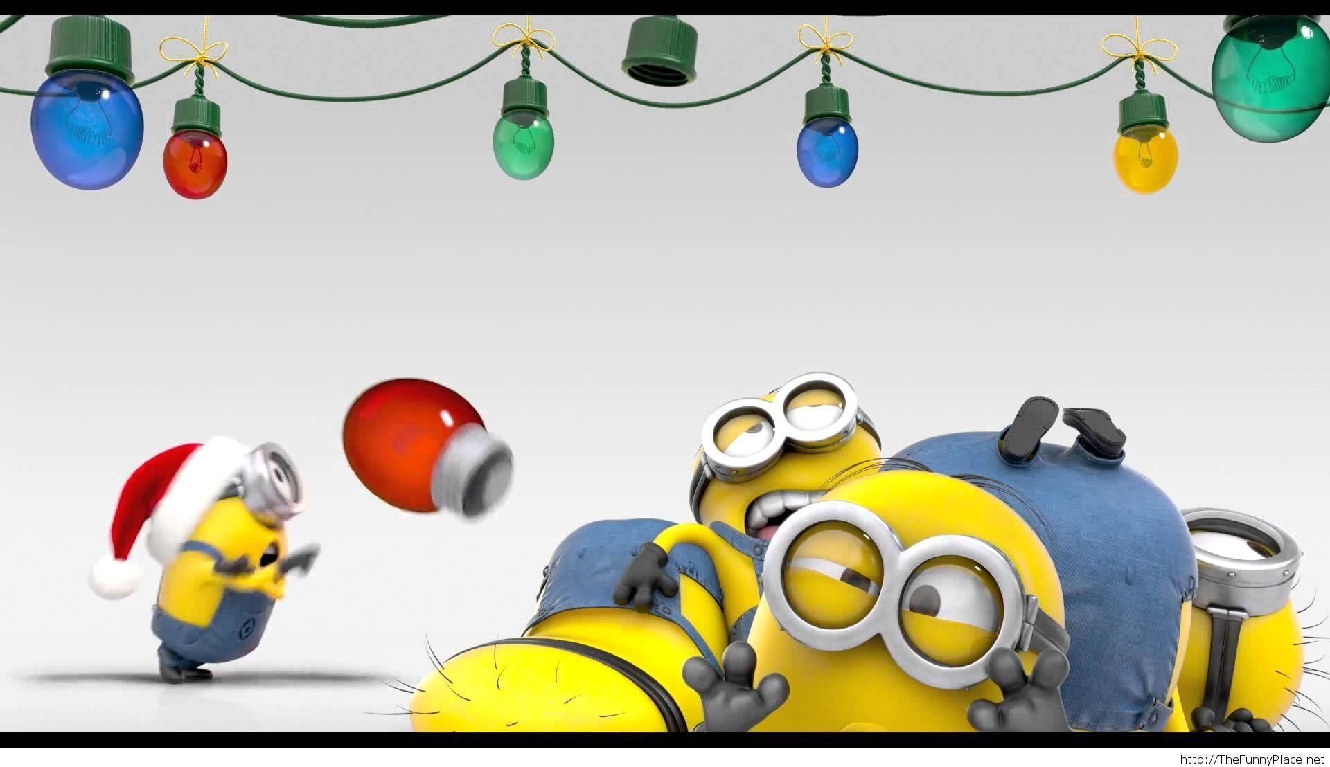 1920x1110 Funny Christmas Wallpaper: Funny Christmas Minions Wallpaper, Desktop