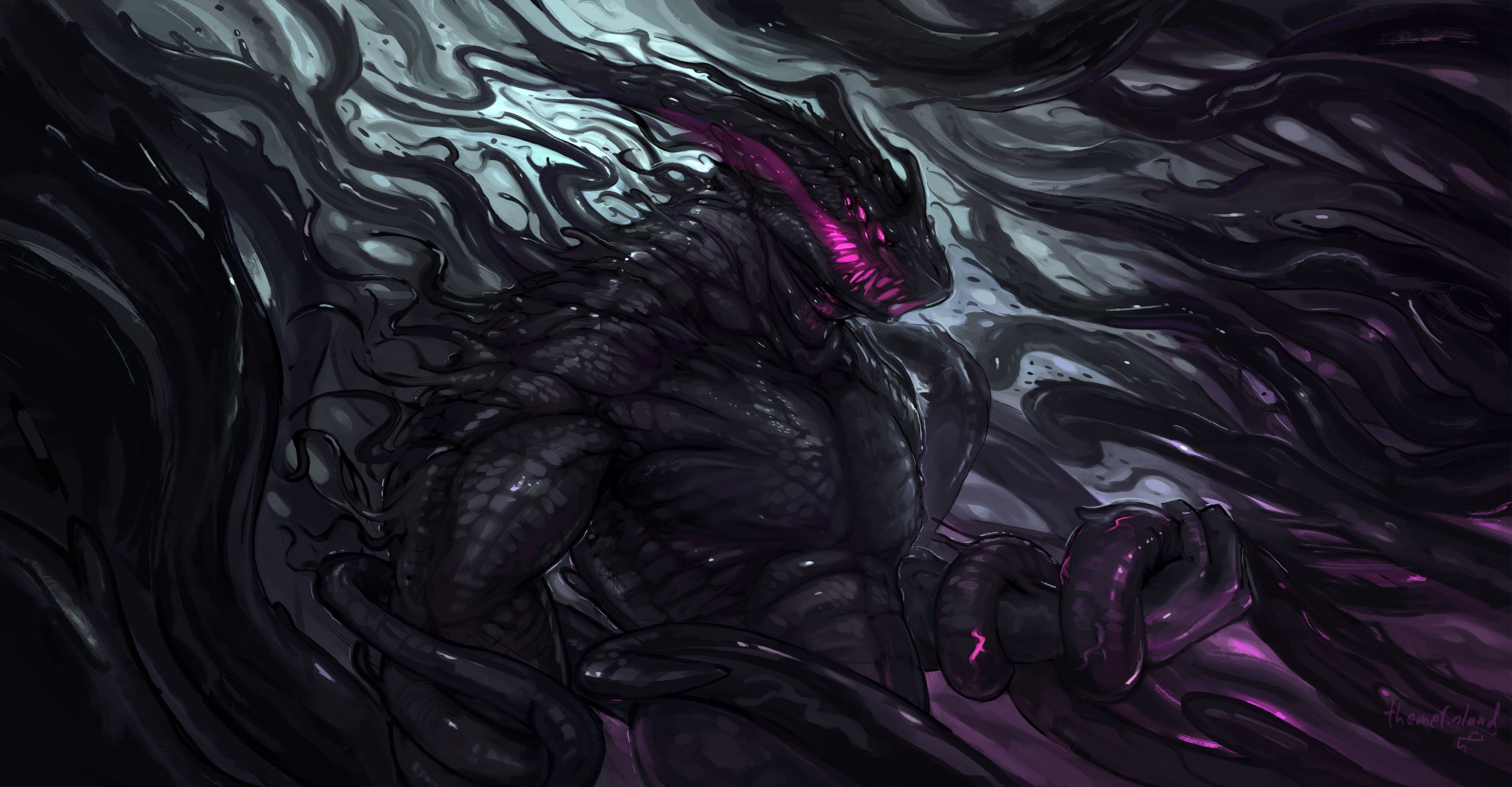 4000x2090 Monster Art Wallpaper Free Monster Art Background, Desktop