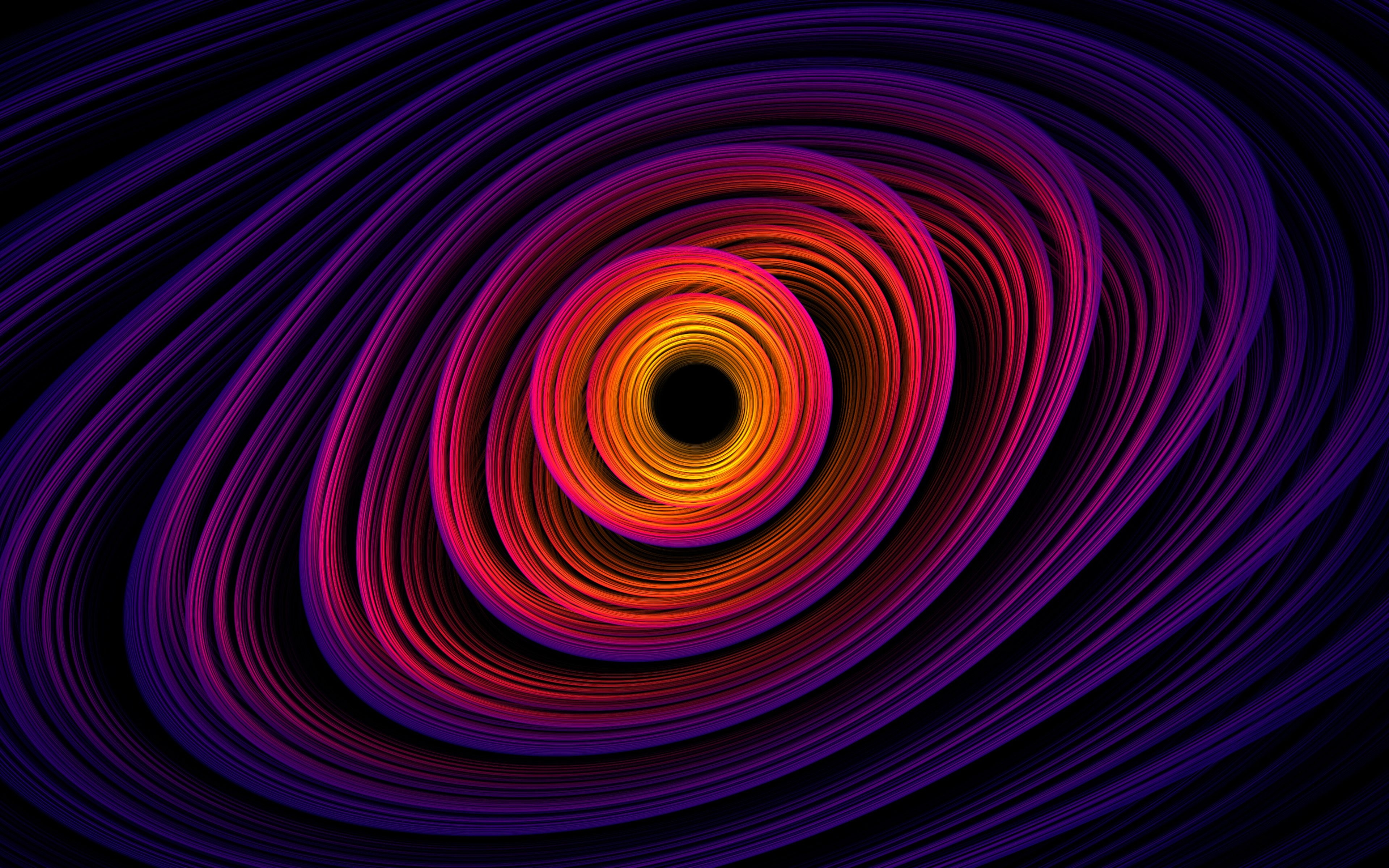 3840x2400 Download wallpaper 4k, vortex, 3D art, spiral shapes, circles, geometric shapes, artwork for desktop with resolution. High Quality HD picture wallpaper, Desktop