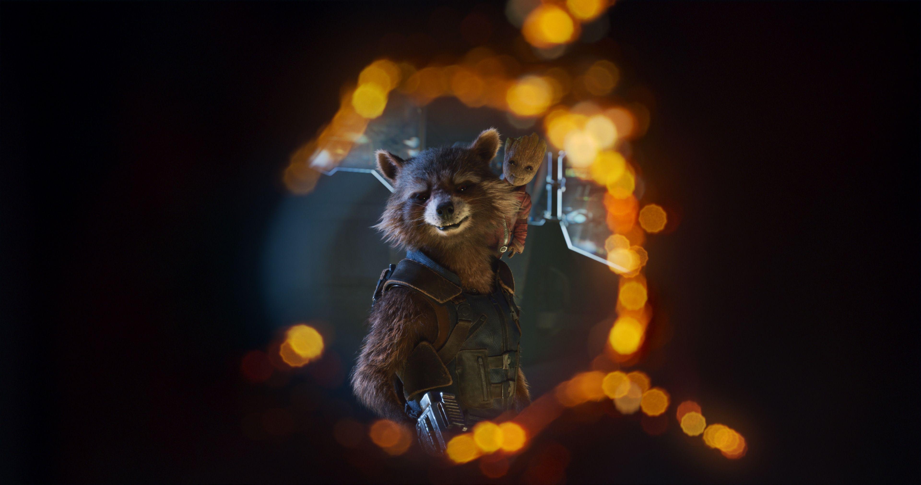 3840x2030 Wallpaper Rocket Raccoon, Baby Groot, Guardians of the Galaxy Vol, Desktop